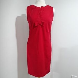 Talbots Cotton Sleeveless Back Zipper Red Dress Size 10 Petite